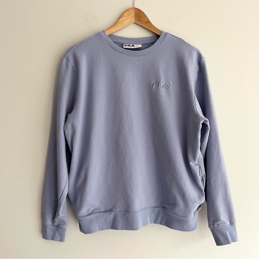 Fila Soft Lilac Crewneck Sweatshirt With Pockets Large